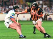 16 August 1998; PJ Delaney of Kilkenny in action against Seán Cullinane of Waterford during the Guinness All-Ireland Senior Hurling Championship Semi-Final match between Kilkenny and Waterford at Croke Park in Dublin. Photo by Ray McManus/Sportsfile