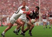 27 September 1998; Padraic Joyce of Galway gets away from Eddie McCormack of Kildare, as John Finn looks on, during the Bank of Ireland All-Ireland Senior Football Championship Final match between Kildare and Galway at Croke Park in Dublin. Photo by Matt Browne/Sportsfile