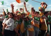 29 August 1998; Offaly supporters celebrate after the Guinness All-Ireland Senior Hurling Championship Semi-Final Refixture match between Clare and Offaly at Semple Stadium in Thurles, Tipperary. Photo by Ray McManus/Sportsfile