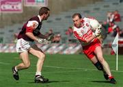 23 August 1998; Séamus Downey of Derry in action against Gary Fahy of Galway during the Bank of Ireland All-Ireland Senior Football Championship Semi-Final match between Derry and Galway at Croke Park in Dublin. Photo by David Maher/Sportsfile
