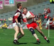 23 August 1998; Séamus Downey of Derry in action against Gary Fahy of Galway during the Bank of Ireland All-Ireland Senior Football Championship Semi-Final match between Derry and Galway at Croke Park in Dublin. Photo by David Maher/Sportsfile