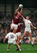 27 September 1998; Seán Ó Domhnaill of Galway wins possession ahead of Willie McCreery of Kildare as Declan Kerrigan, 11, looks on during the Bank of Ireland All-Ireland Senior Football Championship Final match between Kildare and Galway at Croke Park in Dublin. Photo by Matt Browne/Sportsfile