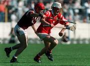 20 September 1998; Timmy McCarthy of Cork gets away from Padraic Walshe of Galway during the All-Ireland U21 Hurling Championship Final match between Cork and Galway at Semple Stadium in Thurles, Tipperary. Photo by David Maher/Sportsfile