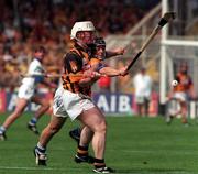 16 August 1998; Tom Hickey of Kilkenny in action against Paul Flynn of Waterford during the Guinness All-Ireland Senior Hurling Championship Semi-Final match between Kilkenny and Waterford at Croke Park in Dublin. Photo by Matt Browne/SPORTSFILE