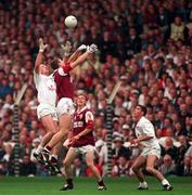 27 September 1998; Willie McCreery, left, and Anthony Rainbow of Kildare in action against Kevin Walsh and Michael Donnellan, bottom, of Galway during the Bank of Ireland All-Ireland Senior Football Championship Final match between Kildare and Galway at Croke Park in Dublin. Photo by David Maher/Sportsfile