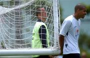 3 June 2002; Gary Kelly and Steven Ried during a Republic of Ireland training session in Chiba, Japan. Photo by David Maher/Sportsfile
