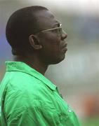 16 May 2002; Nigeria manager Festus Onigbinde during the International Friendly match between Republic of Ireland and Nigeria at Lansdowne Road in Dublin. Photo by Damien Eagers/Sportsfile