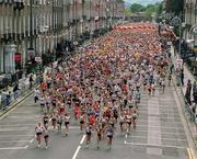 3 June 2002; Some of the 35,000 participants make their way down Fitzwilliam Street at the start of the Tesco Evening Herald Women's Mini Marathon in Dublin. Photo by Pat Murphy/Sportsfile