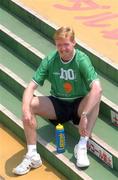 4 June 2002; Steve Staunton following to a Republic of Ireland training session in Chiba, Japan, ahead of their Group E match against Germany, where he will earn his 100th cap. Photo by David Maher/Sportsfile