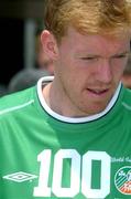 4 June 2002; Steve Staunton following to a Republic of Ireland training session in Chiba, Japan, ahead of their Group E match against Germany, where he will earn his 100th cap. Photo by David Maher/Sportsfile
