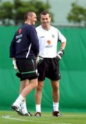 4 June 2002; Dean Keily, left, and Shay Given during a Republic of Ireland training session in Chiba, Japan. Photo by David Maher/Sportsfile