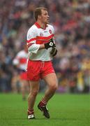 2 June 2002; Johnny McBride of Derry during the Bank of Ireland Ulster Senior Football Championship Quarter-Final match between Antrim and Derry at Casement Park in Belfast. Photo by Brian Lawless/Sportsfile