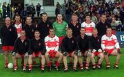 2 June 2002; The Derry panel prior to the Bank of Ireland Ulster Senior Football Championship Quarter-Final match between Antrim and Derry at Casement Park in Belfast. Photo by Brian Lawless/Sportsfile