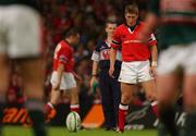 25 May 2002; Munster out-half Ronan O'Gara prepares to take a penalty during the Heineken Cup Final match between Leicester Tigers and Munster at the Millennium Stadium in Cardiff, Wales. Photo by Brendan Moran/Sportsfile