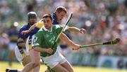 2 June 2002; Peter Lawlor of Limerick in action against Conor Gleeson of Tipperary during the Guinness Munster Senior Hurling Championship Semi-Final match between Tipperary and Limerick at Páirc U’ Chaoimh in Cork. Photo by Brendan Moran/Sportsfile
