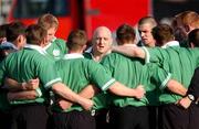7 June 2002; Ireland captain Keith Wood in conversation with team-mates during an Ireland Rugby squad training session at the Alpine Energy Stadium in Timaru, New Zealand. Photo by Matt Browne/Sportsfile