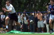 8 June 2002; Shay Given is put through his paces by goal-keeping coach Packie Bonner during a Republic of Ireland training session in Chiba, Japan. Photo by David Maher/Sportsfile