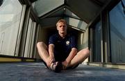 8 June 2002; Damien Duff relaxes at the team hotel following a Republic of Ireland training session in Chiba, Japan. Photo by David Maher/Sportsfile