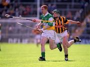 9 June 2002; Offaly's Barry Whelahan races clear of Kilkenny's Henry Shefflin during the Guinness Leinster Senior Hurling Championship Semi-Final match between Kilkenny and Offaly at Semple Stadium in Thurles, Tipperary. Photo by Aoife Rice/Sportsfile