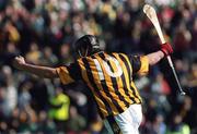 9 June 2002; John Hoyne of Kilkenny celebrates after scoring his side's second goal during the Guinness Leinster Senior Hurling Championship Semi-Final match between Kilkenny and Offaly at Semple Stadium in Thurles, Tipperary. Photo by Ray McManus/Sportsfile