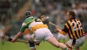 9 June 2002; Clarlie Carter of Kilkenny in action against Offaly's Mick O'Hara during the Guinness Leinster Senior Hurling Championship Semi-Final match between Kilkenny and Offaly at Semple Stadium in Thurles, Tipperary. Photo by Aoife Rice/Sportsfile