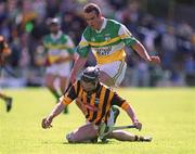 9 June 2002; Peter Barry of Kilkenny in action against Kevin Martin of Offaly during the Guinness Leinster Senior Hurling Championship Semi-Final match between Kilkenny and Offaly at Semple Stadium in Thurles, Tipperary. Photo by Aoife Rice/Sportsfile