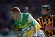 9 June 2002; Barry Whelahan of Offaly is tackled by Pat Tennyson of Kilkenny during the Guinness Leinster Senior Hurling Championship Semi-Final match between Kilkenny and Offaly at Semple Stadium in Thurles, Tipperary. Photo by Aoife Rice/Sportsfile