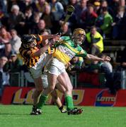 9 June 2002; Niall Claffey of Offaly in action against Pat Tennyson of Kilkenny during the Guinness Leinster Senior Hurling Championship Semi-Final match between Kilkenny and Offaly at Semple Stadium in Thurles, Tipperary. Photo by Ray McManus/Sportsfile