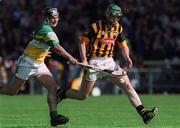 9 June 2002; Kilkenny's Henry Shefflin is tackled by Hubert Rigney of Offaly during the Guinness Leinster Senior Hurling Championship Semi-Final match between Kilkenny and Offaly at Semple Stadium in Thurles, Tipperary. Photo by Ray McManus/Sportsfile