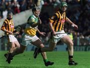 9 June 2002; Kilkenny's Henry Shefflin is tackled by Hubert Rigney of Offaly during the Guinness Leinster Senior Hurling Championship Semi-Final match between Kilkenny and Offaly at Semple Stadium in Thurles, Tipperary. Photo by Ray McManus/Sportsfile