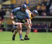 9 June 2002; Dublin's Carl Meehan is tackled by Colm Kehoe of Wexford during the Guinness Leinster Senior Hurling Championship Semi-Final match between Wexford and Dublin at Semple Stadium in Thurles, Tipperary. Photo by Ray McManus/Sportsfile