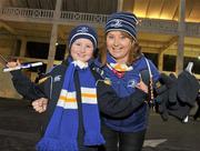 26 December 2011; Leinster supporters Hannah Holohan, age 9, with her mother Nicky, from Coolemine, Co. Dublin, at the game. Celtic League, Leinster v Ulster, RDS, Ballsbridge, Dublin. Picture credit: David Maher / SPORTSFILE