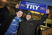 26 December 2011; Leinster supporters Joe Murphy, left, age 11 and Jake Abrahamian, age 10, from Glasnevin Co. Dublin, at the game. Celtic League, Leinster v Ulster, RDS, Ballsbridge, Dublin. Picture credit: David Maher / SPORTSFILE