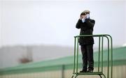 28 December 2011; A course official watches the Lexus Steeplechase from his tower. Leopardstown Christmas Racing Festival 2011, Leopardstown Racecourse, Leopardstown, Dublin. Picture credit: Barry Cregg / SPORTSFILE
