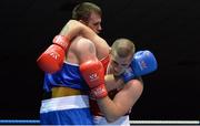 31 May 2017; Dean Gardiner, Clonmel, left, in action against Martin Keenan, Rathkeale, during their 91+kg Super-Heavy Weight IABA Box-Off for the European Championships at the National Stadium in Dublin. Photo by Piaras Ó Mídheach/Sportsfile