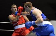 31 May 2017; Dean Gardiner, Clonmel, right, in action against Martin Keenan, Rathkeale, during their 91+kg Super-Heavy Weight IABA Box-Off for the European Championships at the National Stadium in Dublin. Photo by Piaras Ó Mídheach/Sportsfile