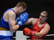 31 May 2017; Martin Keenan, Rathkeale, right, in action against Dean Gardiner, Clonmel, during their 91+kg Super-Heavy Weight IABA Box-Off for the European Championships at the National Stadium in Dublin. Photo by Piaras Ó Mídheach/Sportsfile