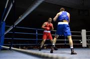 31 May 2017; Martin Keenan, Rathkeale, left, in action against Dean Gardiner, Clonmel, during their 91+kg Super-Heavy Weight IABA Box-Off for the European Championships at the National Stadium in Dublin. Photo by Piaras Ó Mídheach/Sportsfile