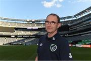 31 May 2017; Manager of Republic of Ireland Martin O'Neill during a pitchside press conference at the MetLife Stadium, New Jersey, USA. Photo by David Maher/Sportsfile