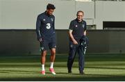 31 May 2017; Manager of Republic of Ireland Martin O'Neill, right, with Cyrus Christie during a pitchside press conference at the MetLife Stadium, New Jersey, USA. Photo by David Maher/Sportsfile