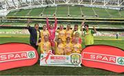 31 May 2017; The Scoil Mhuire team, Co Donegal, with their medals following the SPAR FAI Primary School 5s National Finals at Aviva Stadium, in Lansdowne Rd, Dublin 4. Photo by Sam Barnes/Sportsfile