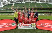 31 May 2017; The Ballyea NS team, Co Clare, with their medals following the SPAR FAI Primary School 5s National Finals at Aviva Stadium, in Lansdowne Rd, Dublin 4. Photo by Sam Barnes/Sportsfile