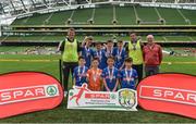 31 May 2017; The St Peter's NS team, Co Louth, with their medals following the SPAR FAI Primary School 5s National Finals at Aviva Stadium, in Lansdowne Rd, Dublin 4. Photo by Sam Barnes/Sportsfile