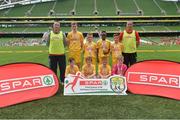 31 May 2017; The Dooish NS team, Co Donegal, with their medals following the SPAR FAI Primary School 5s National Finals at Aviva Stadium, in Lansdowne Rd, Dublin 4. Photo by Sam Barnes/Sportsfile