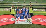 31 May 2017; The St Patrick's NS team, Co Meath, with their medals following the SPAR FAI Primary School 5s National Finals at Aviva Stadium, in Lansdowne Rd, Dublin 4. Photo by Sam Barnes/Sportsfile