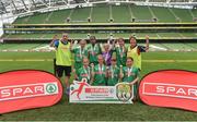 31 May 2017; The Scoil Róis team, Co Galway, with their medals following the SPAR FAI Primary School 5s National Finals at Aviva Stadium, in Lansdowne Rd, Dublin 4. Photo by Sam Barnes/Sportsfile