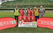 31 May 2017; The Scoil an Athar Tadhg team, Co Cork, with their medals following the SPAR FAI Primary School 5s National Finals at Aviva Stadium, in Lansdowne Rd, Dublin 4. Photo by Sam Barnes/Sportsfile