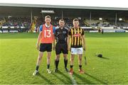 31 May 2017; Referee Patrick Murphy with Colin Currie captain of Dublin and Pat Lyng captain of Kilkenny before the start of the Bord Gáis Energy Leinster GAA Hurling Under 21 Championship Quarter-Final match between Kilkenny and Dublin at Nowlan Park in Kilkenny. Photo by Matt Browne/Sportsfile