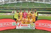 31 May 2017; The Scoil Bhríde team, Co Monaghan, with their medals following the SPAR FAI Primary School 5s National Finals at Aviva Stadium, in Lansdowne Rd, Dublin 4. Photo by Sam Barnes/Sportsfile