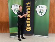 1 June 2017; Kylie Murphy from Wexford Youths WFC with her Continental Tyres Women's National League Player of the Month award for April 2017 at FAI HQ, Abbotstown, Dublin 15.  Photo by Matt Browne/Sportsfile